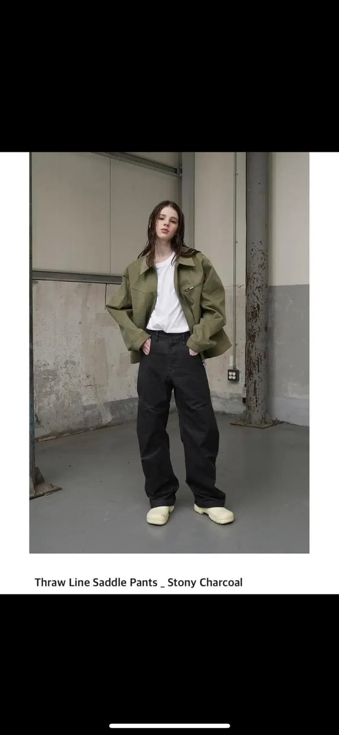 Yiyae 새들팬츠 차콜 상품이미지1