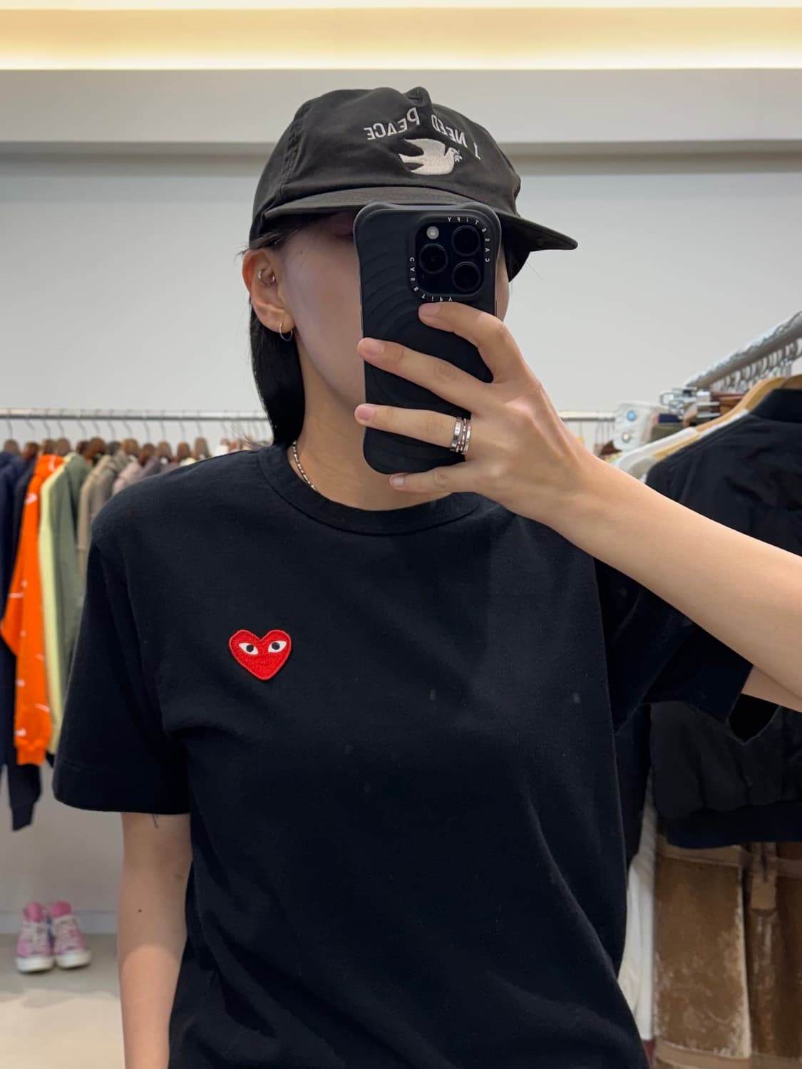 꼼데가르송 레드 하트 와펜 반팔 티셔츠 상품이미지8