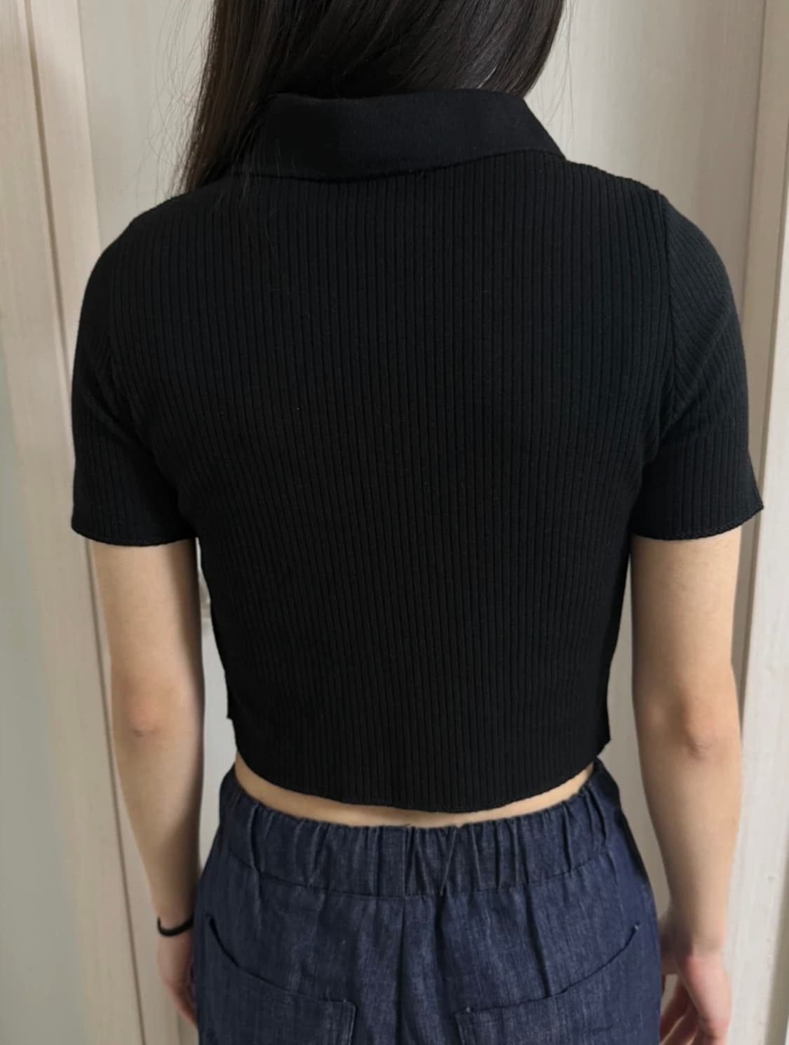 골지 카라 니트 집업 상품이미지2