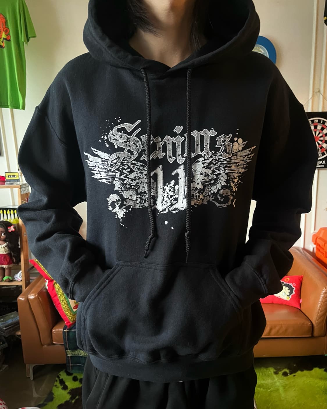 2000s GILDAN Gothic Printed Sweat Hood 상품이미지2