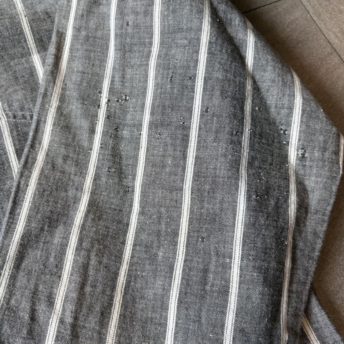 80년대 홍콩 생산 갭 그레이 스트라이프 셔츠 상품이미지10