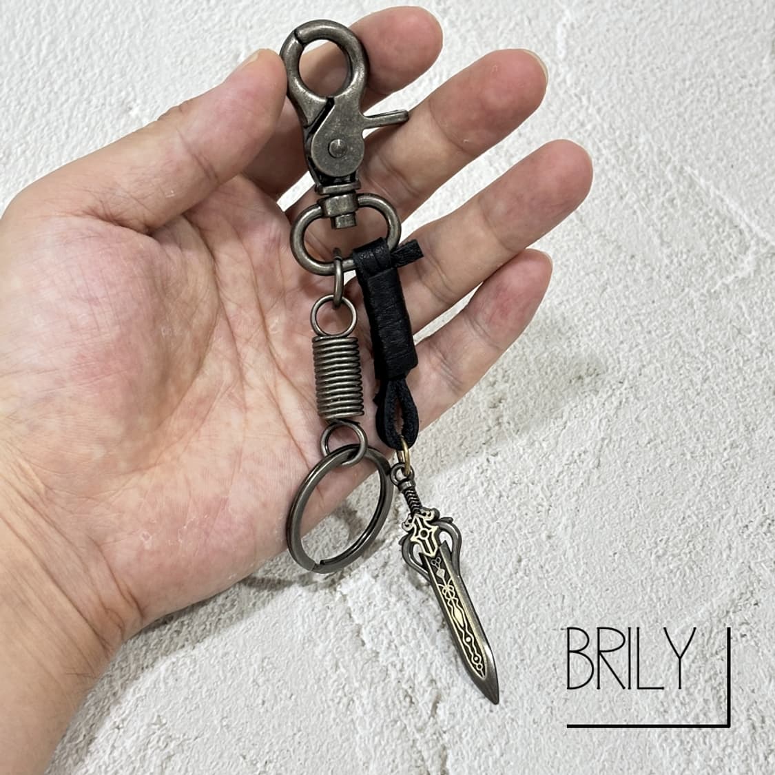 [Unisex] 라그나로크 검 빈티지 소가죽 스틸 키링 열쇠고리 상품이미지3