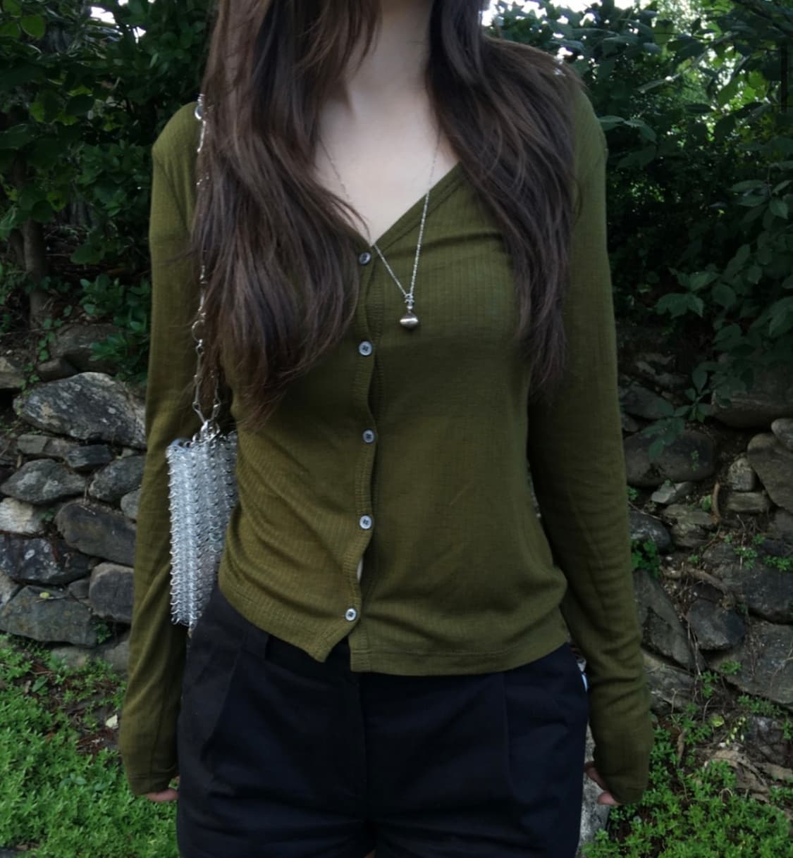 [새상품] 아워캐비넷 캄 슬림 가디건 (카키 그린) 상품이미지1