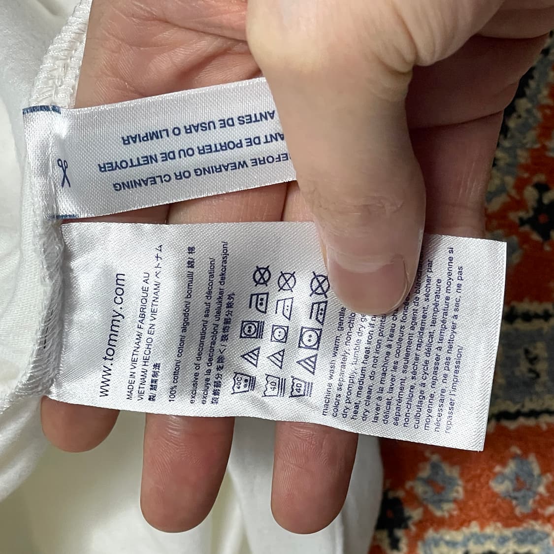 타미힐피거 화이트 반팔티셔츠 여성L 상품이미지5