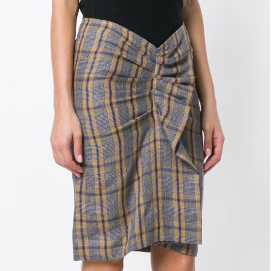 이자벨마랑 린넨 러플 타탄체크 스커트 36 상품이미지5