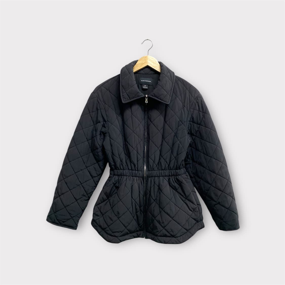 클럽모나코 퀼팅 스트링 패딩 블랙 S 상품이미지1