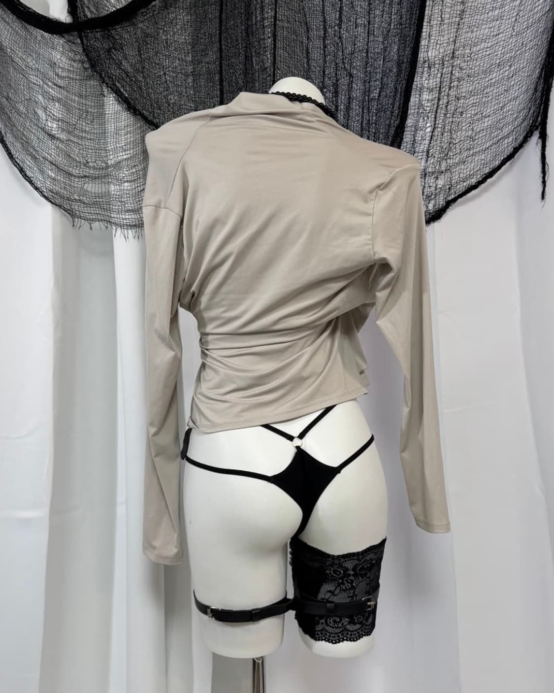 빈티지 셔링 드레이프 롱 슬리브 티셔츠 상품이미지3