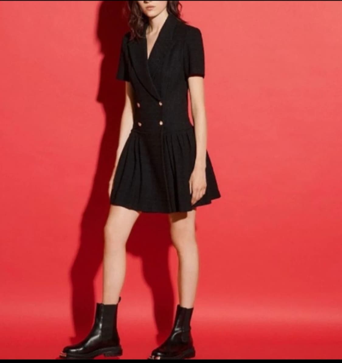 산드로 트위드 플리츠 원피스 38사이즈 상품이미지1