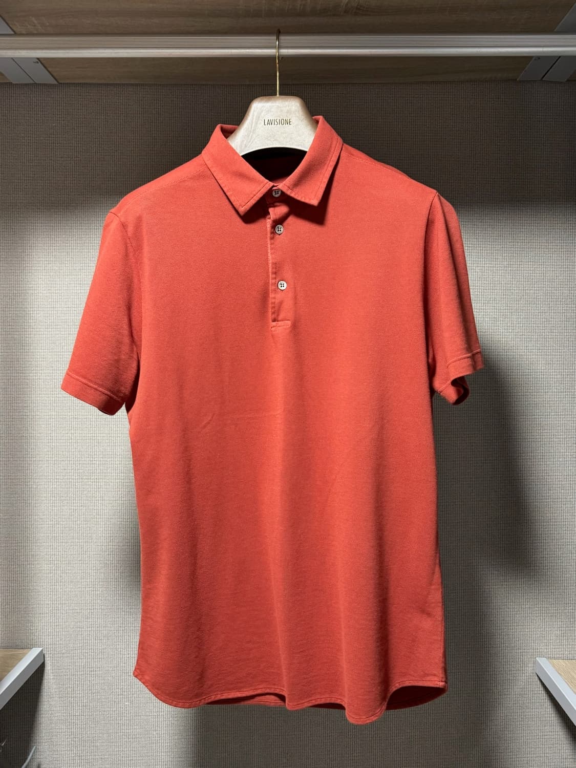 로로피아나 코튼 반팔 카라티셔츠 레드 L 상품이미지1