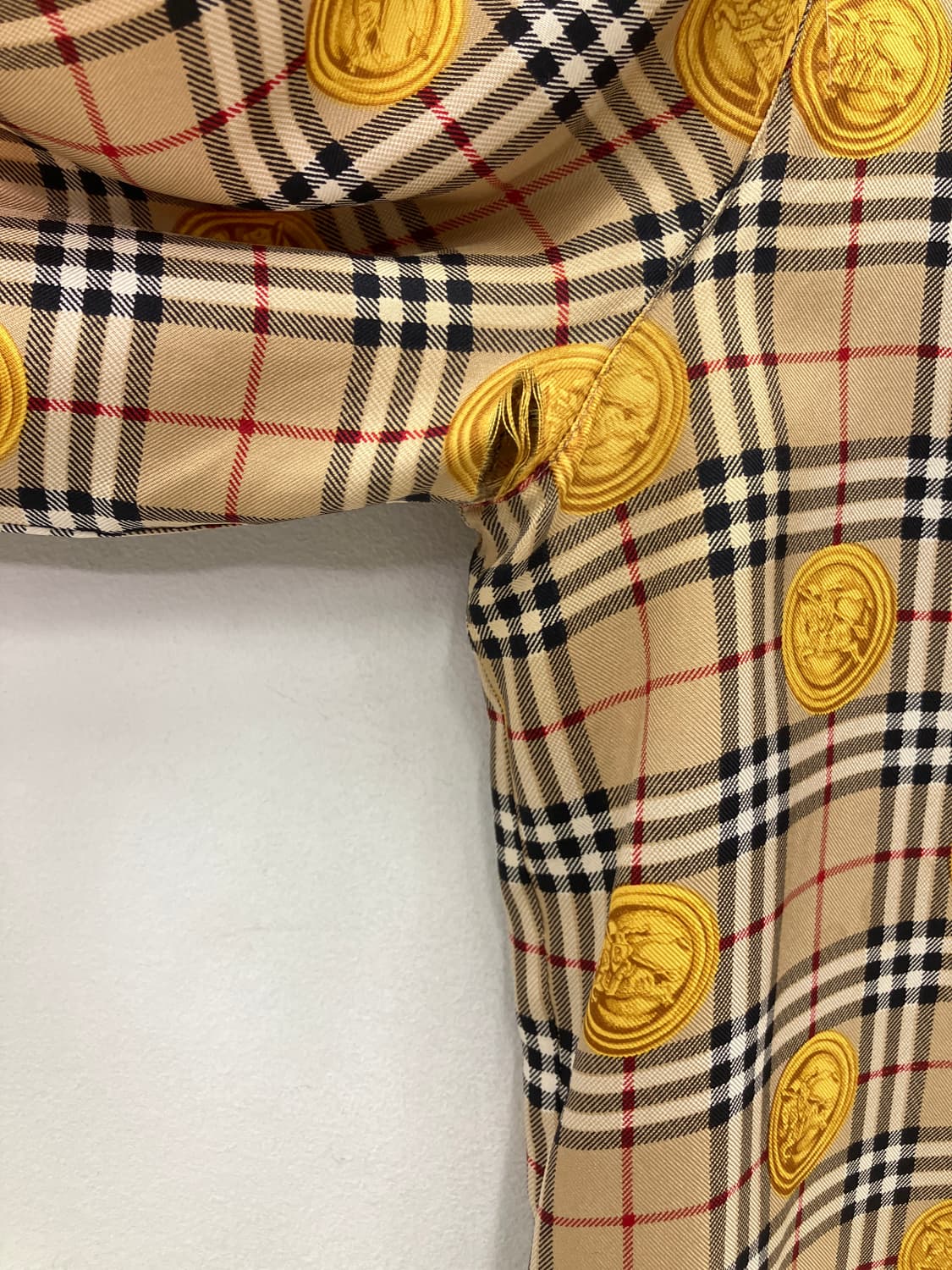 버버리 빈티지 노바 체크 실크 셔츠 S 상품이미지9