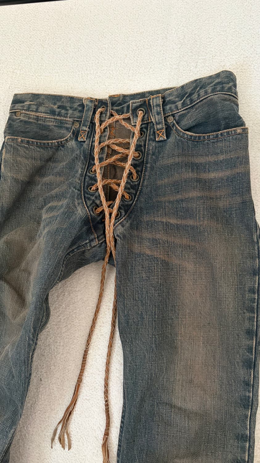 If six was nine lace up flare denim 상품이미지1