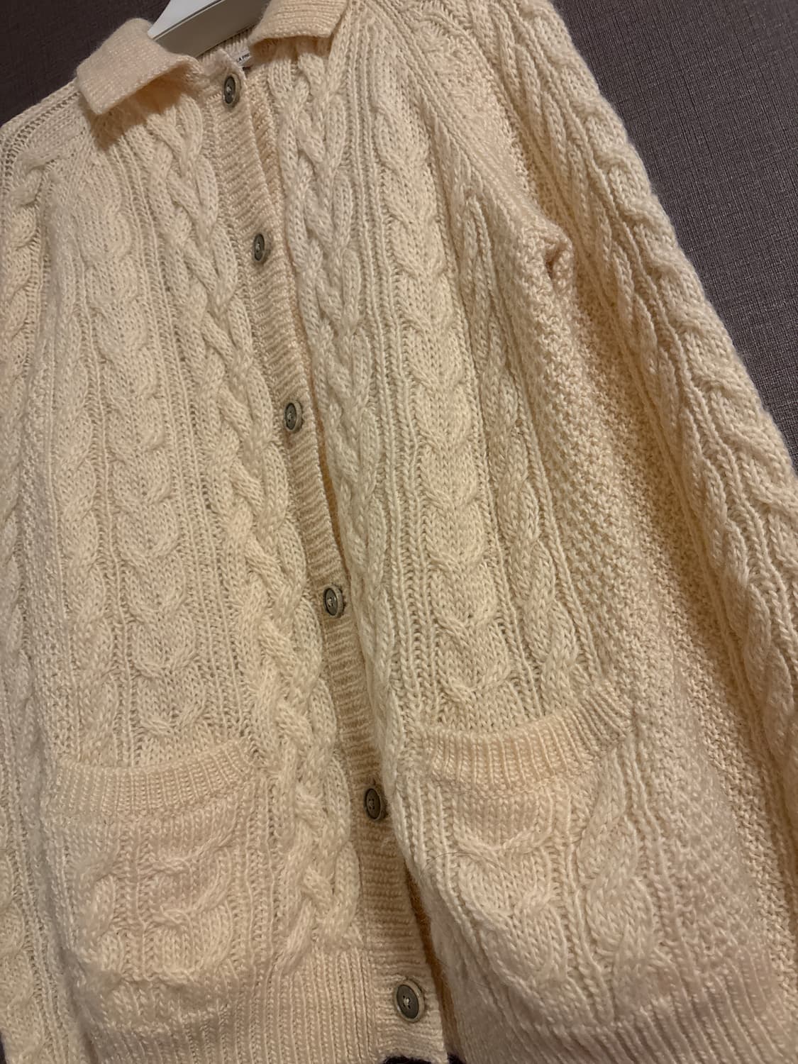 유니클로 X INES DE LA FRESSANGE 이네스 꽈배기 가디건  상품이미지3