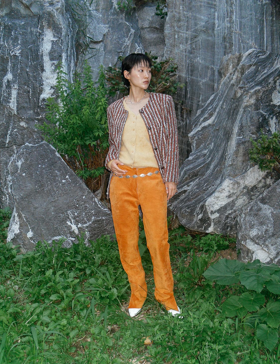 Vintage stripe tweed jacket 상품이미지1
