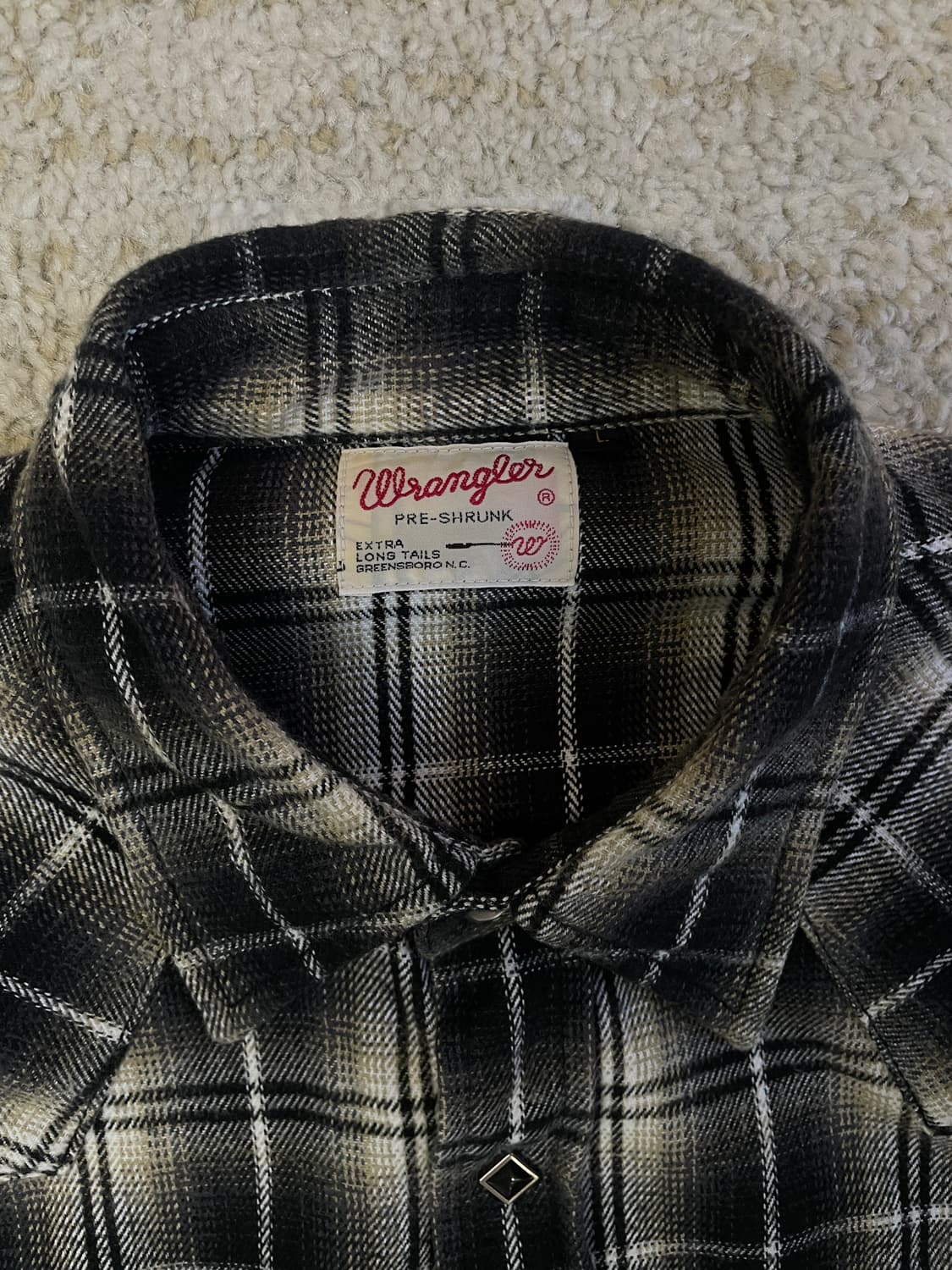 [L] 00s Wrangler 랭글러 웨스턴 체크 플란넬 셔츠 상품이미지4