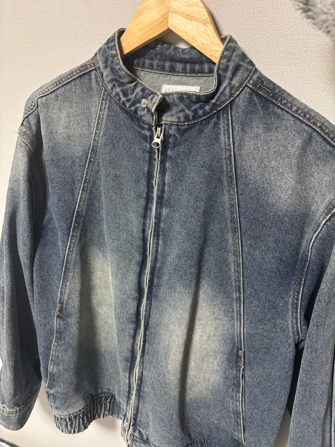 87-STAN116 [뉴트로] 빈티지 워시드 더블 라인 데님 자켓 빈티지 상품이미지2