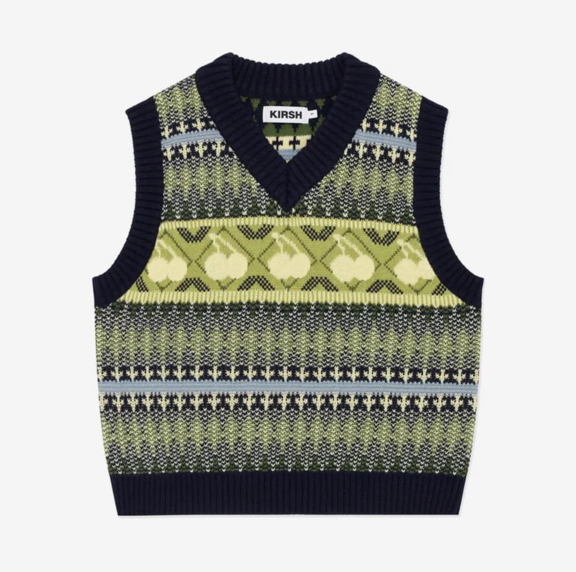 키르시 체리 노르딕 니트 베스트 니트 조끼 네이비 상품이미지1