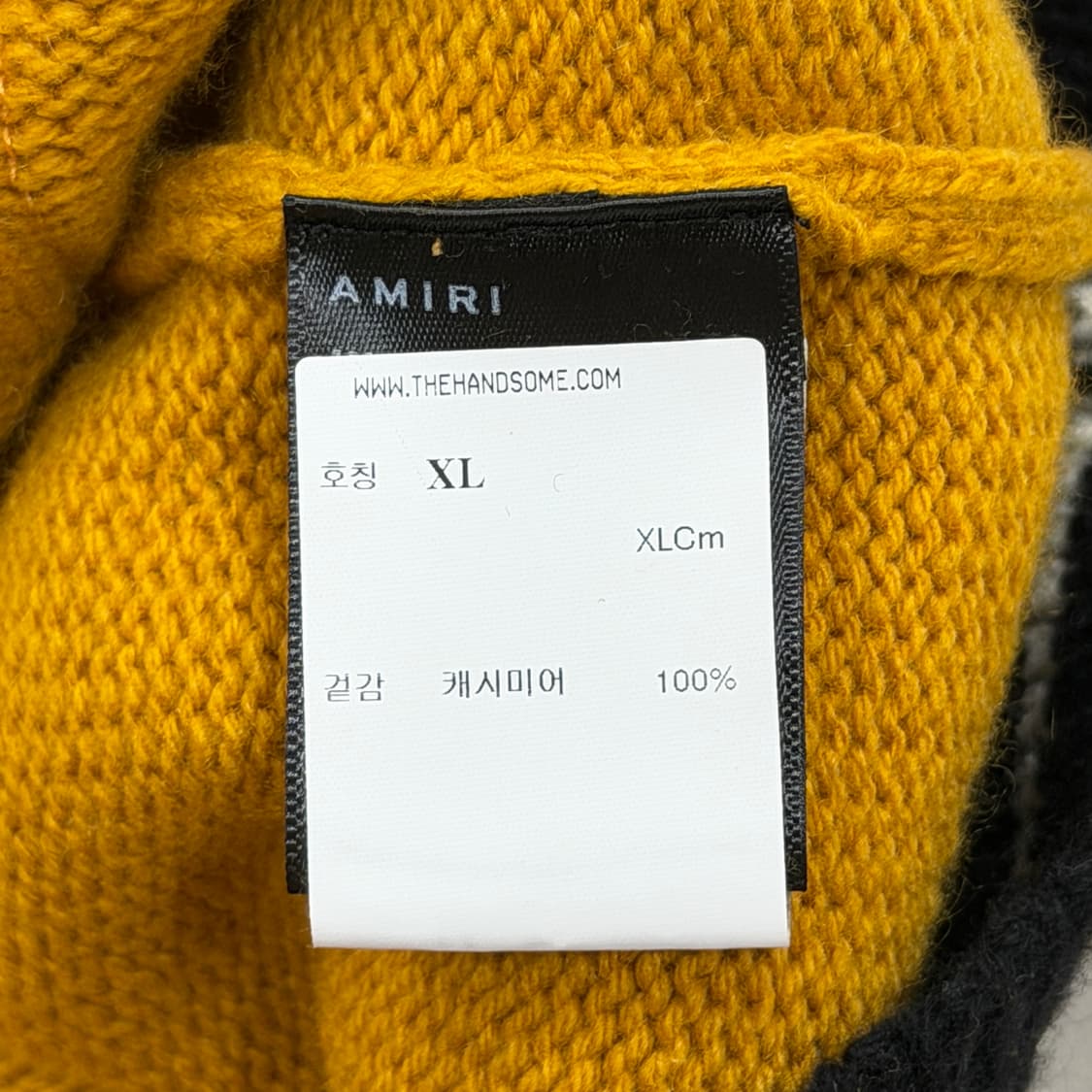 아미리 캐시미어 100 스웨터 니트 가디건 옐로우 XL 상품이미지5