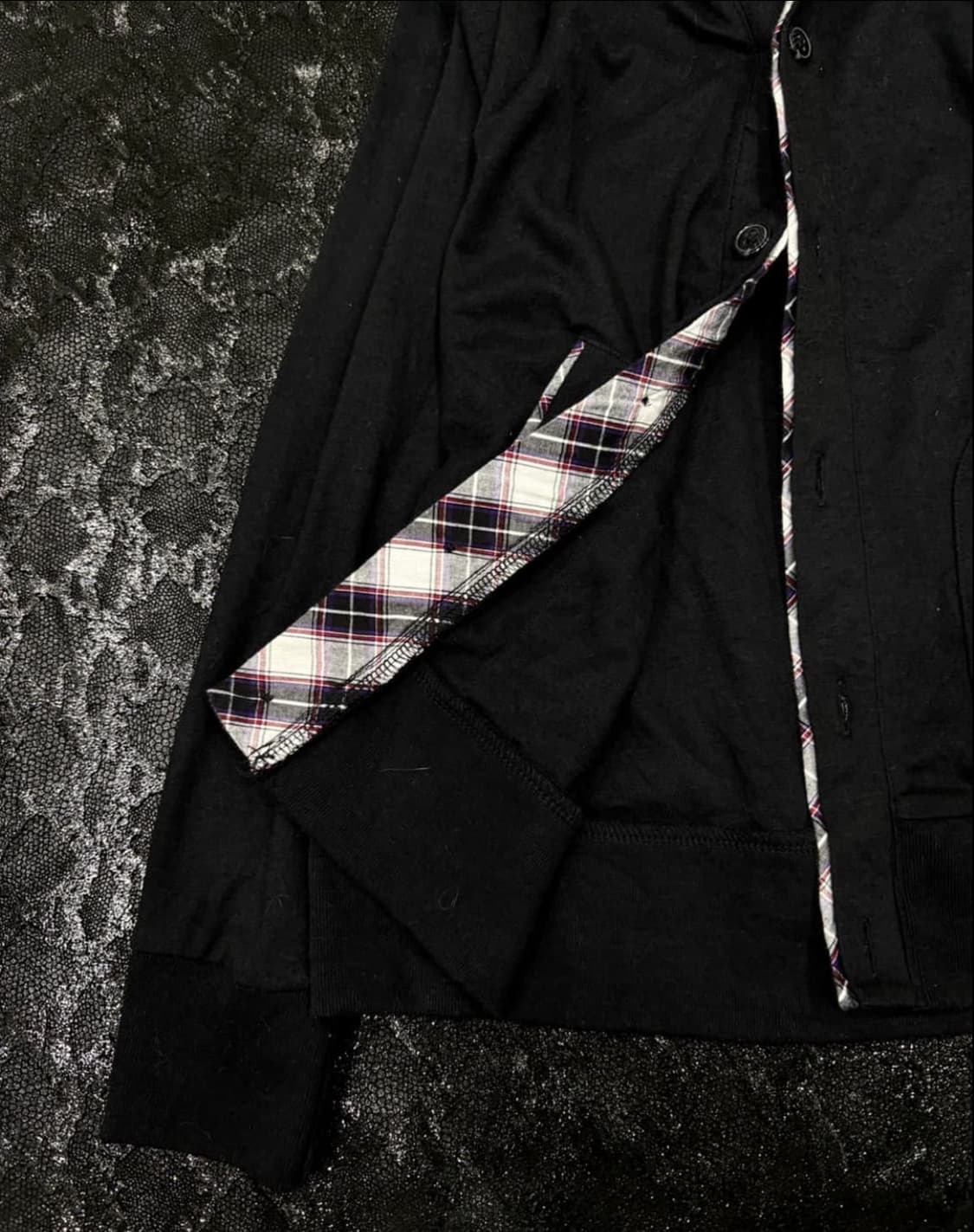 빈티지 체크 후드 가디건 상품이미지2