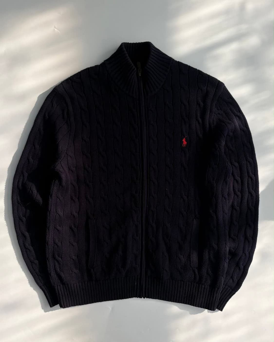 [L] 폴로 랄프로렌 케이블 코튼 니트 집업 스웨터 상품이미지1