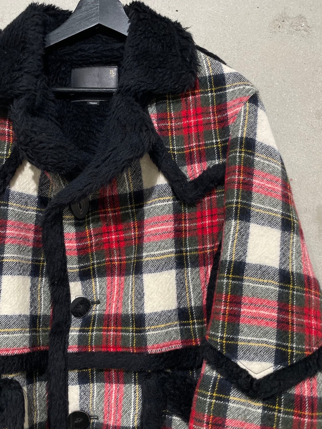 알썰틴 2018 플래드 체크 울 피코트 상품이미지3