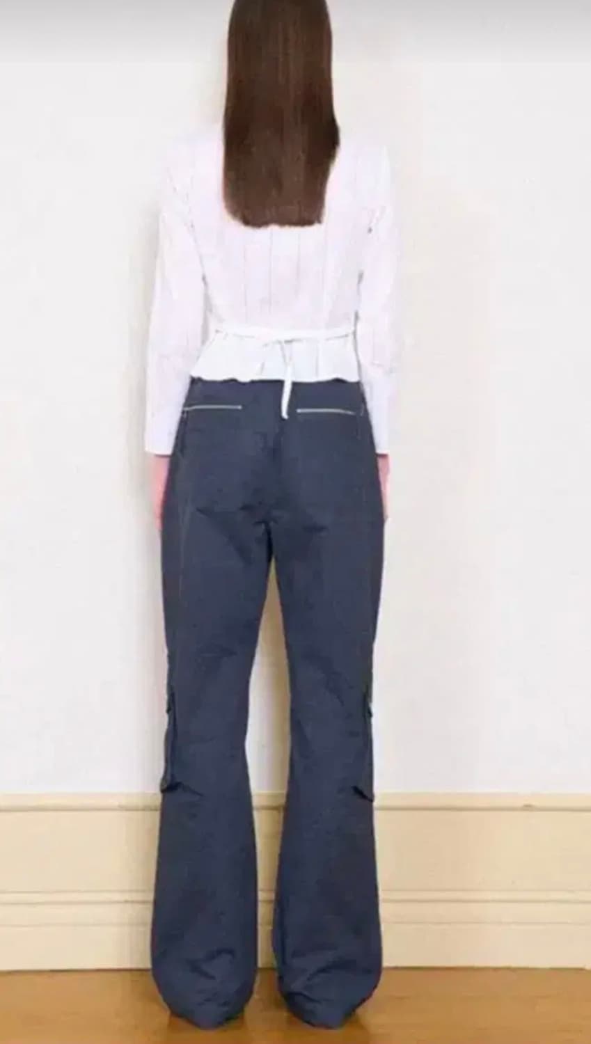 파르티멘토우먼 워시드 카고 플레어 차콜 상품이미지2