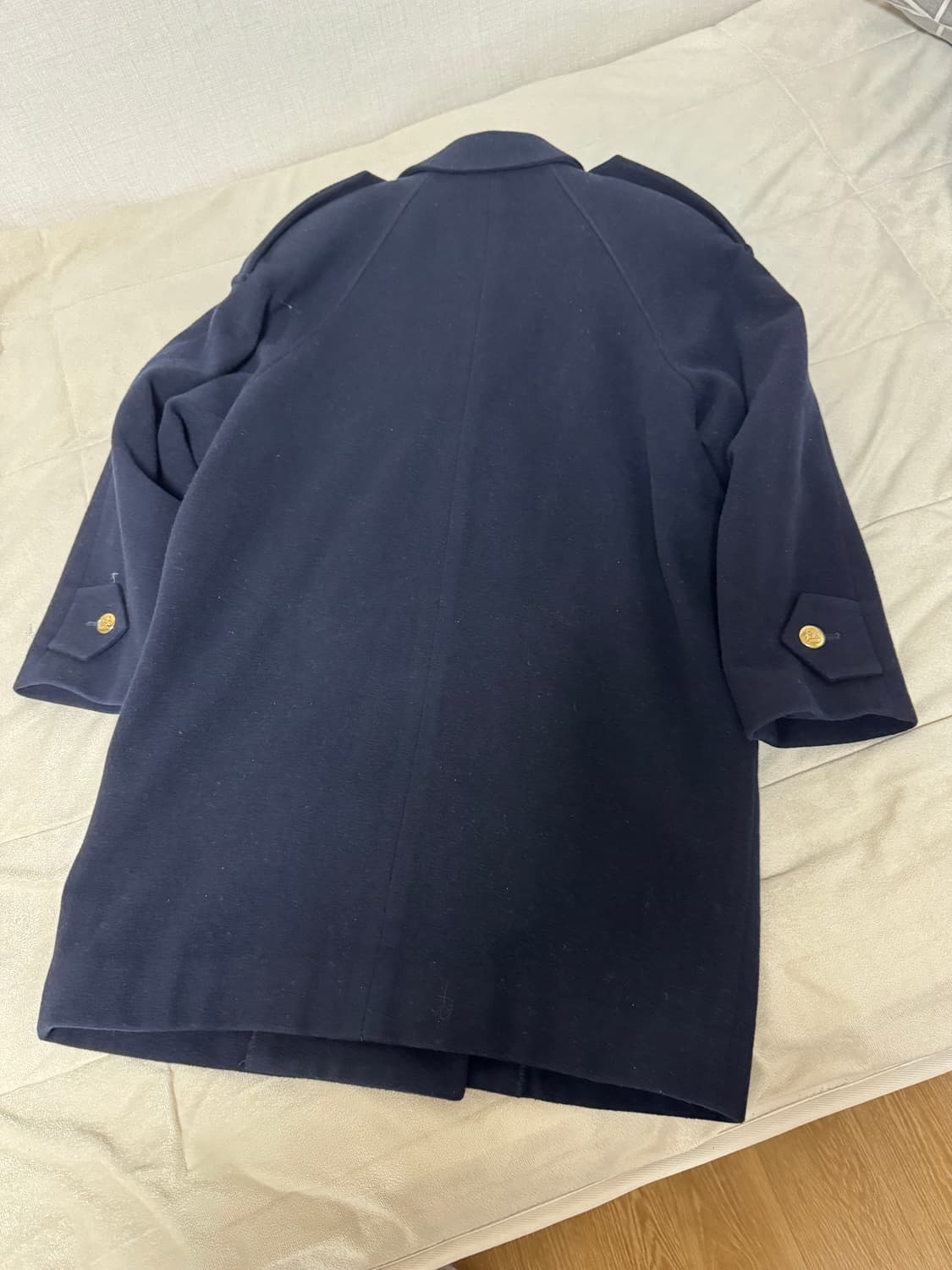 네이비 금장 버튼 여성 울 코트 상품이미지2