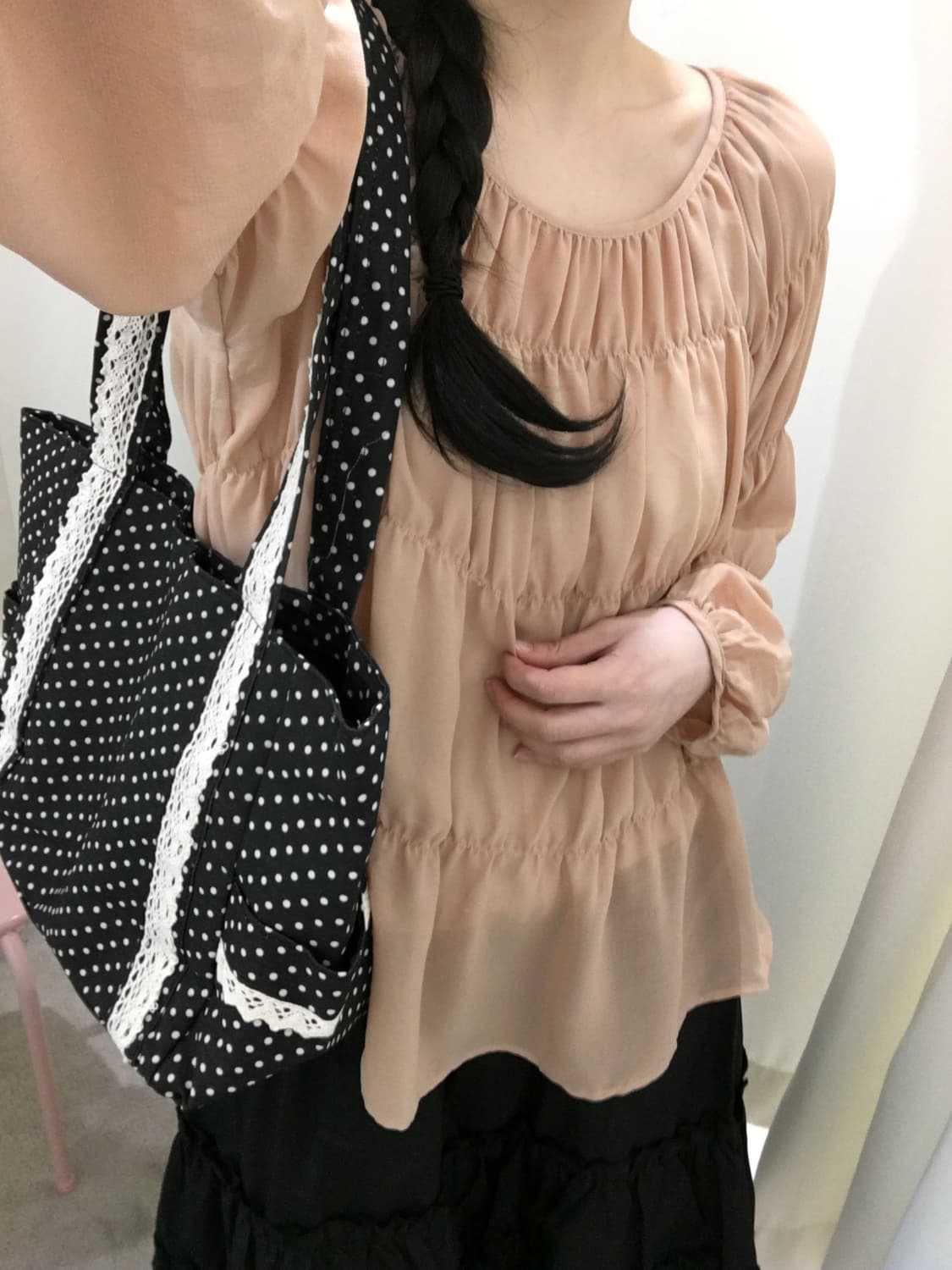 Hyphen World gallery Sheer Blouse 상품이미지2