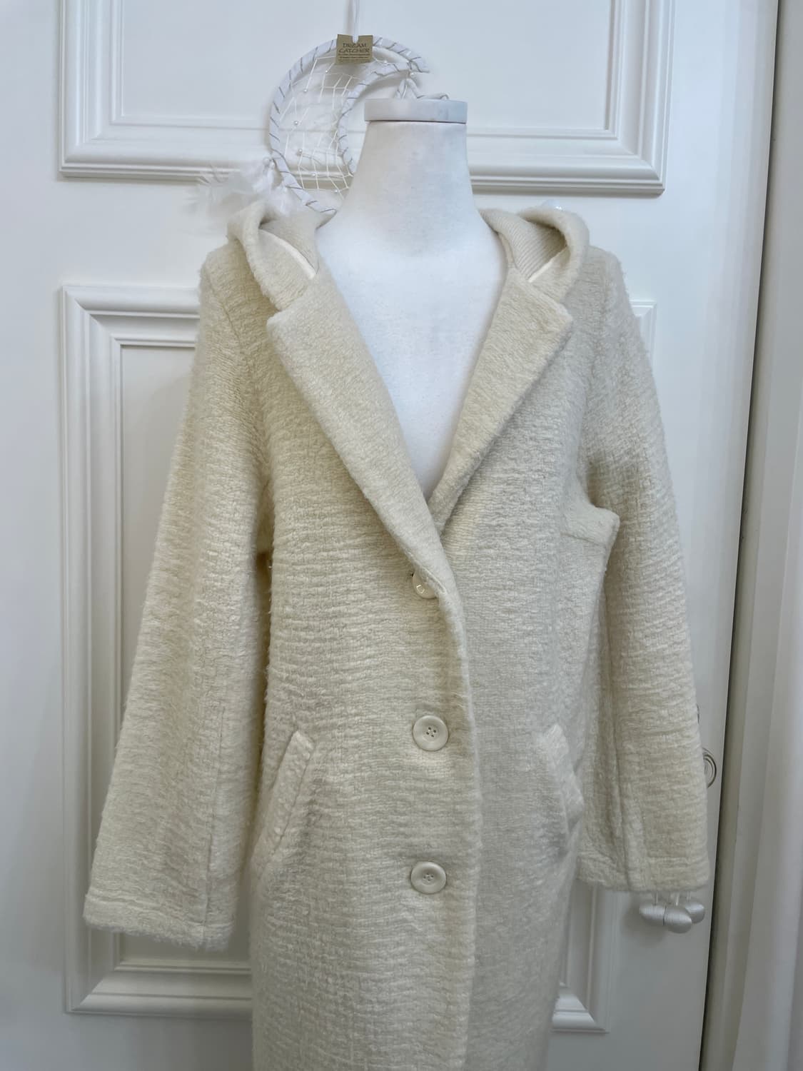 ivory long warm sweater hoodie jacket 상품이미지5