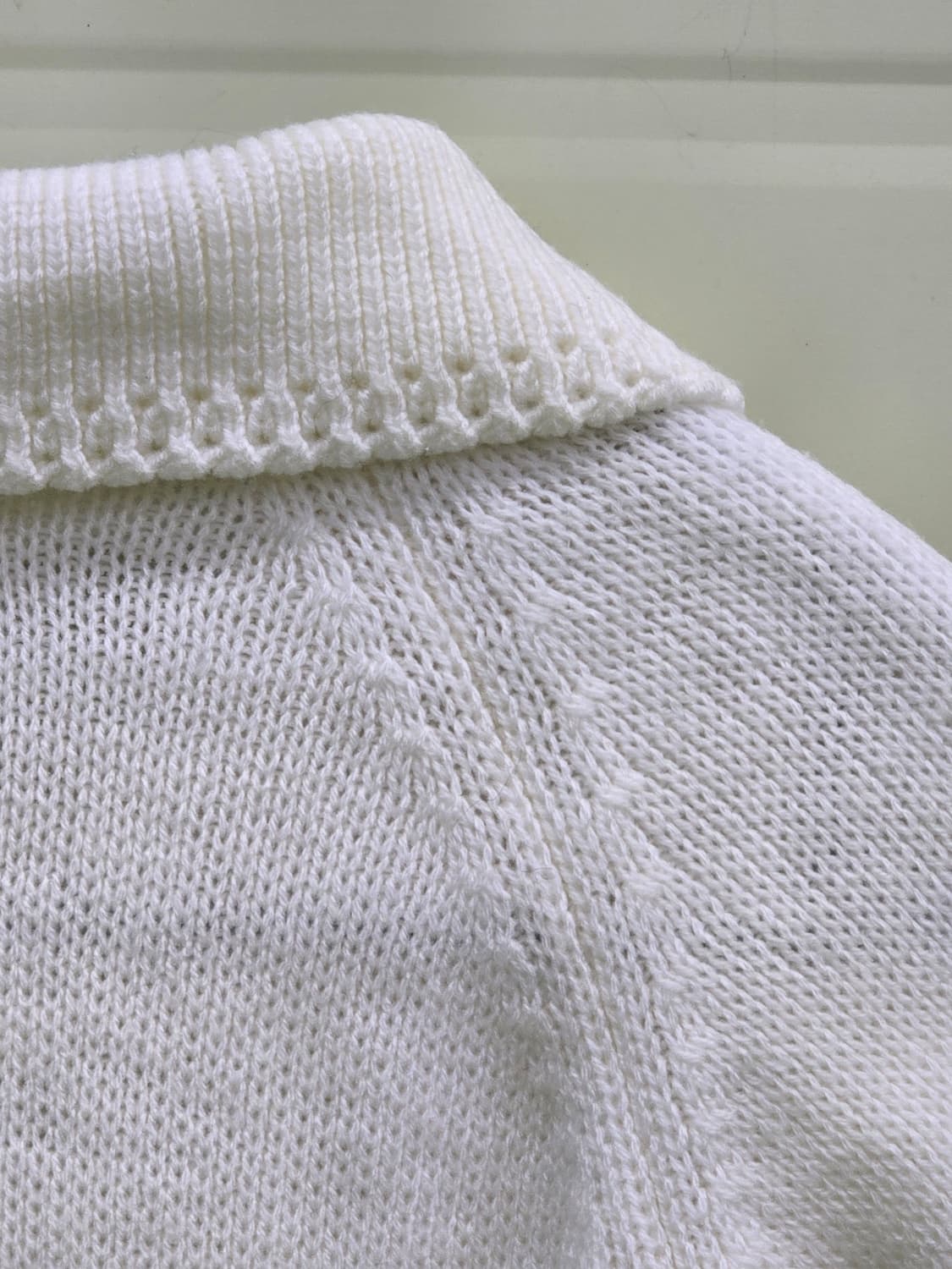 일본 빈티지 카라넥 니트 가디건 아이보리 상품이미지7