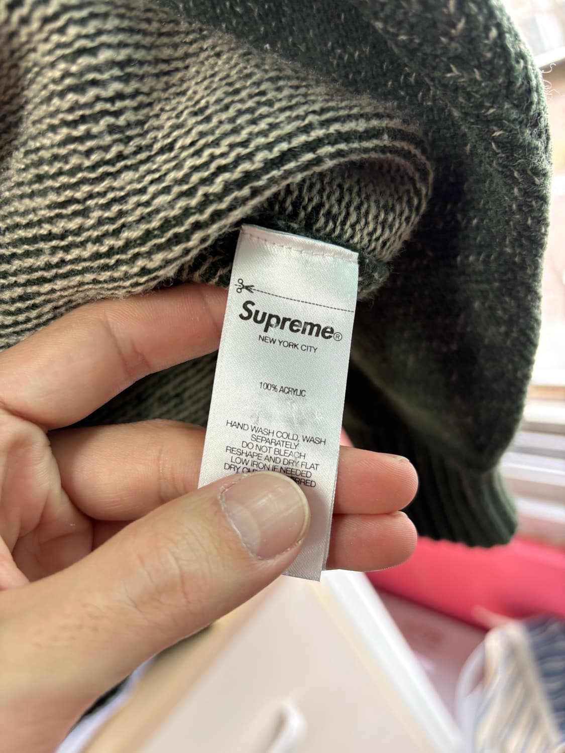 슈프림 콘트라스트 아크 스웨터 올리브 사이즈 M 팝니다 상품이미지4