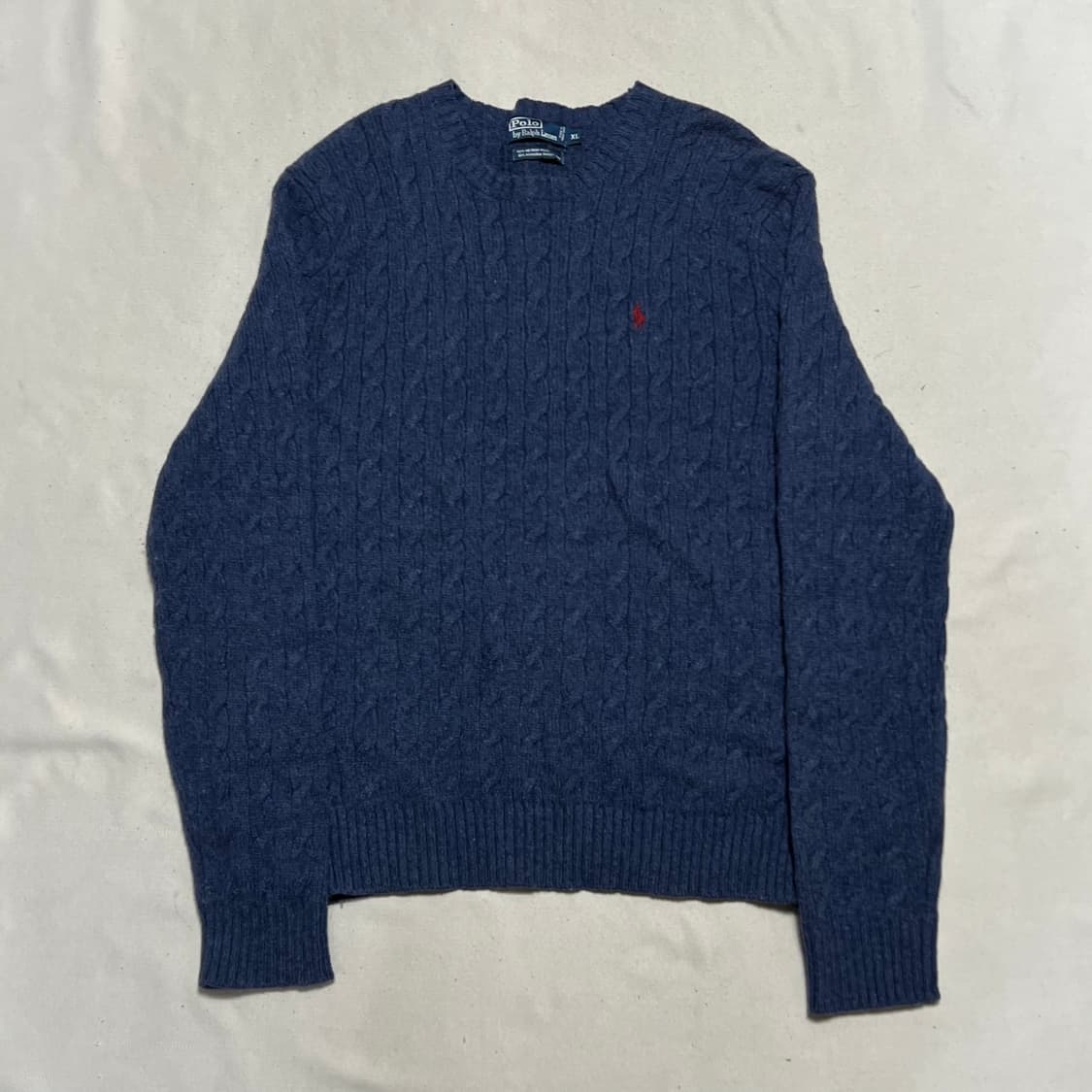 XL 폴로랄프로렌 블루 메리노 울 케이블 니트 상품이미지2