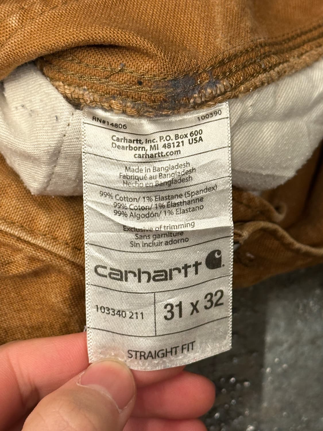 칼하트 더블니 워크팬츠  31x32 상품이미지6