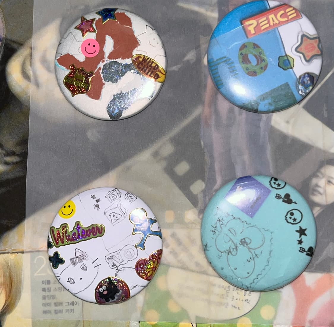 뱃지 핀버튼 브로치 { 4𝐞𝐚-1𝐬𝐞𝐭 } 상품이미지4