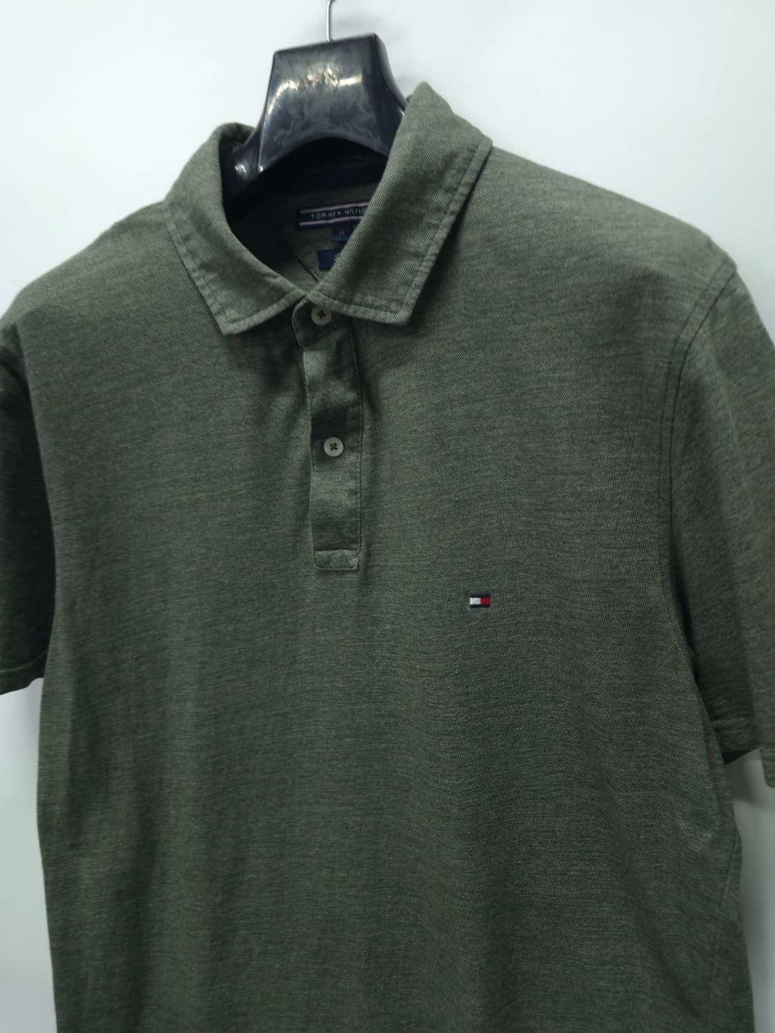 ​타미힐피거 슬림핏 멜란지 카키 피케 카라티 (100) 상품이미지2