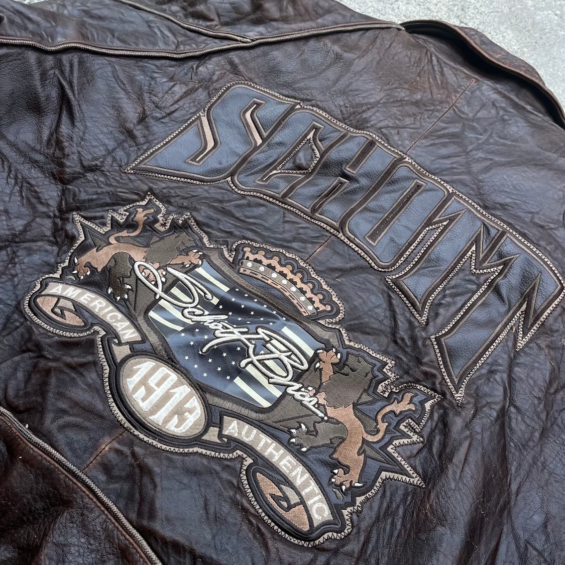 Schott 가죽 바시티 자켓 (115) 상품이미지5