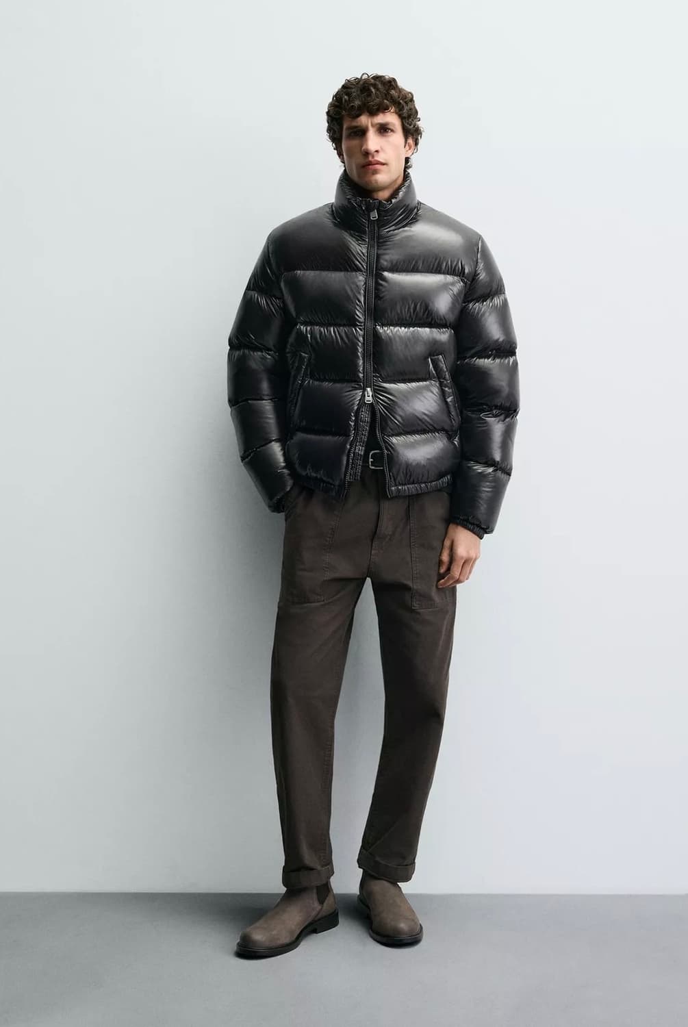 자라 유광패딩 새상품L 상품이미지1