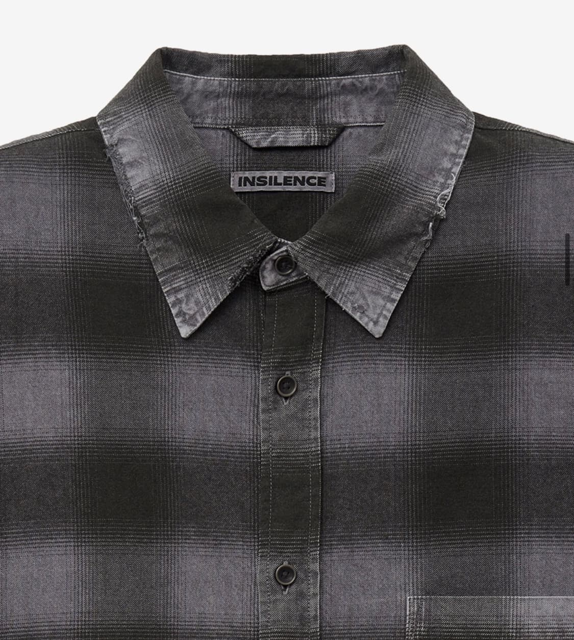 인사일런스 디스트로이드 다잉 체크 셔츠 GREY L사이즈 상품이미지5