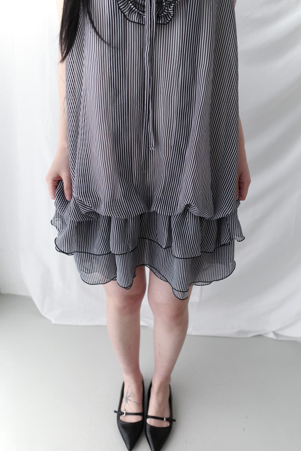 stripe frill sleeveless dress 상품이미지6