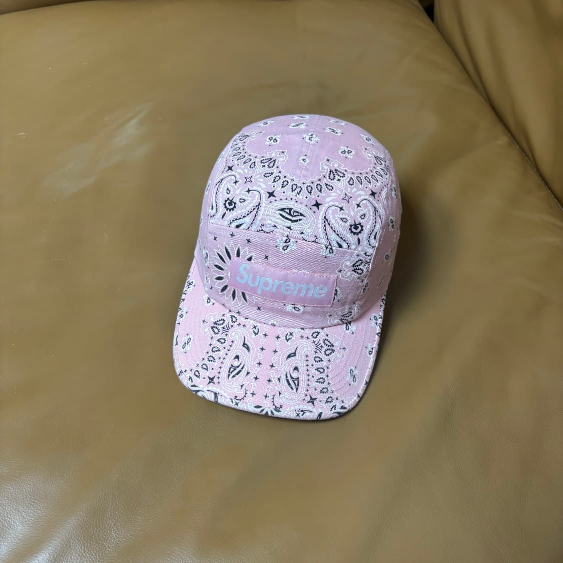 슈프림 캠프캡 모자 박스로고 21ss 반다나 핑크 상품이미지1