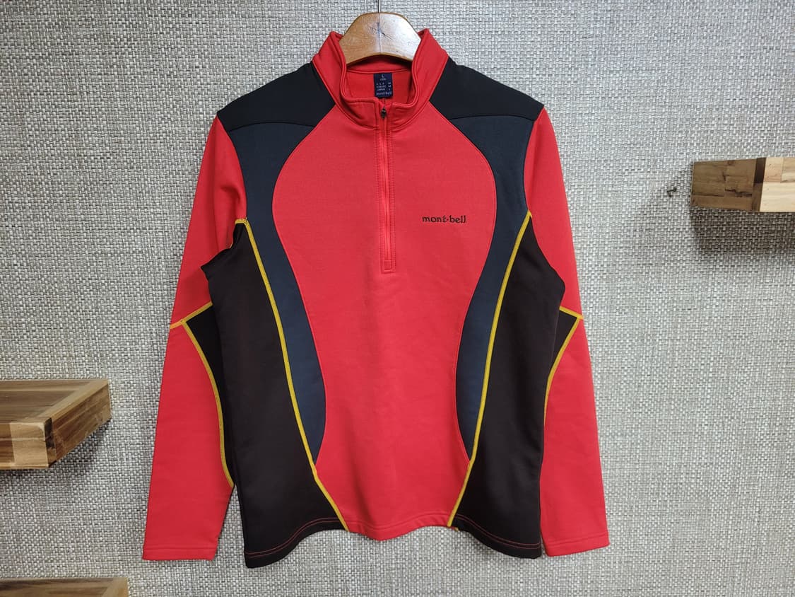 L 100사이즈 몽벨 기모 하프 집업 티셔츠 등산 아웃도어  상품이미지1