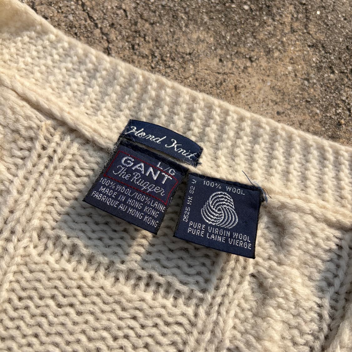 80s GANT 빈티지 울 핸드 니트 가디건 L 상품이미지6