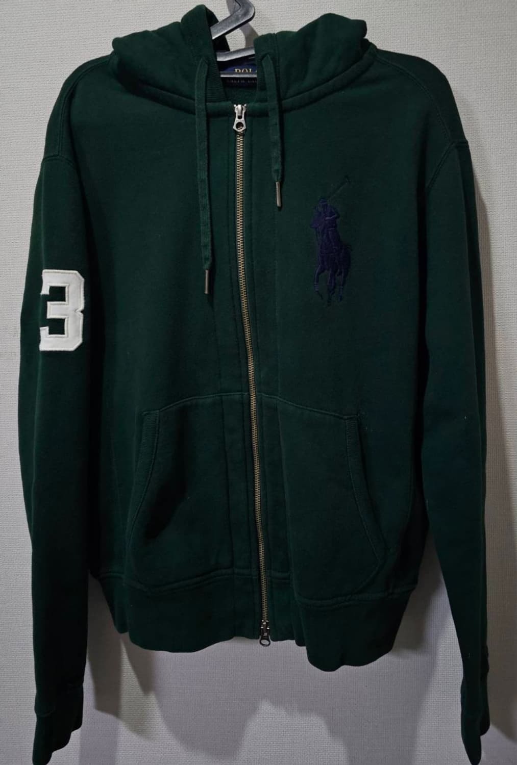 폴로 빅포니 체크 그린 후드집업 90 / S 상품이미지1