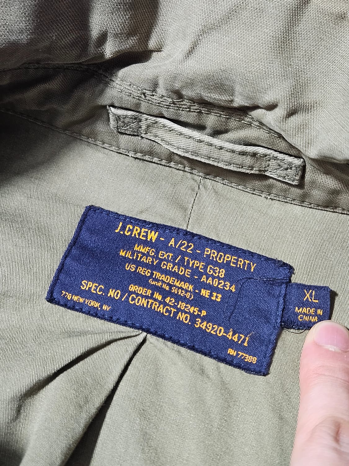 제이크루 J.CREW 영국군 컴뱃자켓 밀리터리 필드자켓 XL 상품이미지7