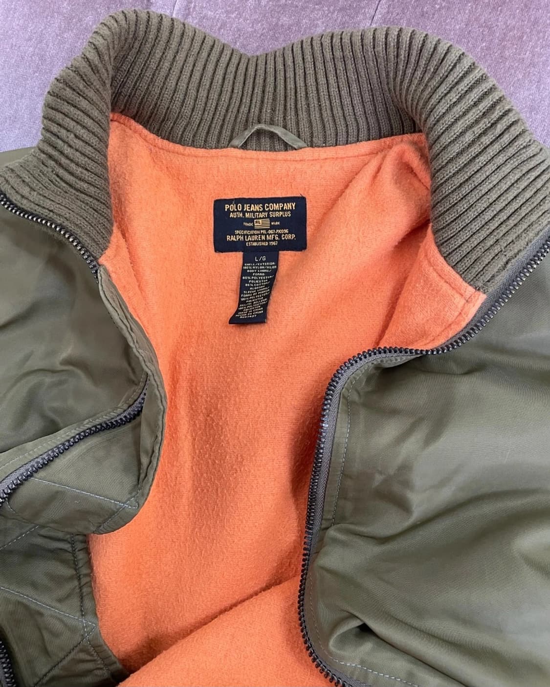 폴로진스 컴퍼니 남성 기모플라이트점퍼
 상품이미지3