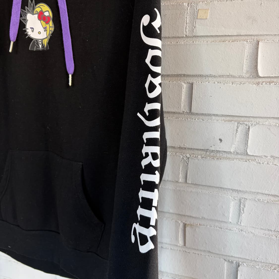 요시키티 퍼플 포인트 블랙 후드티 상품이미지5