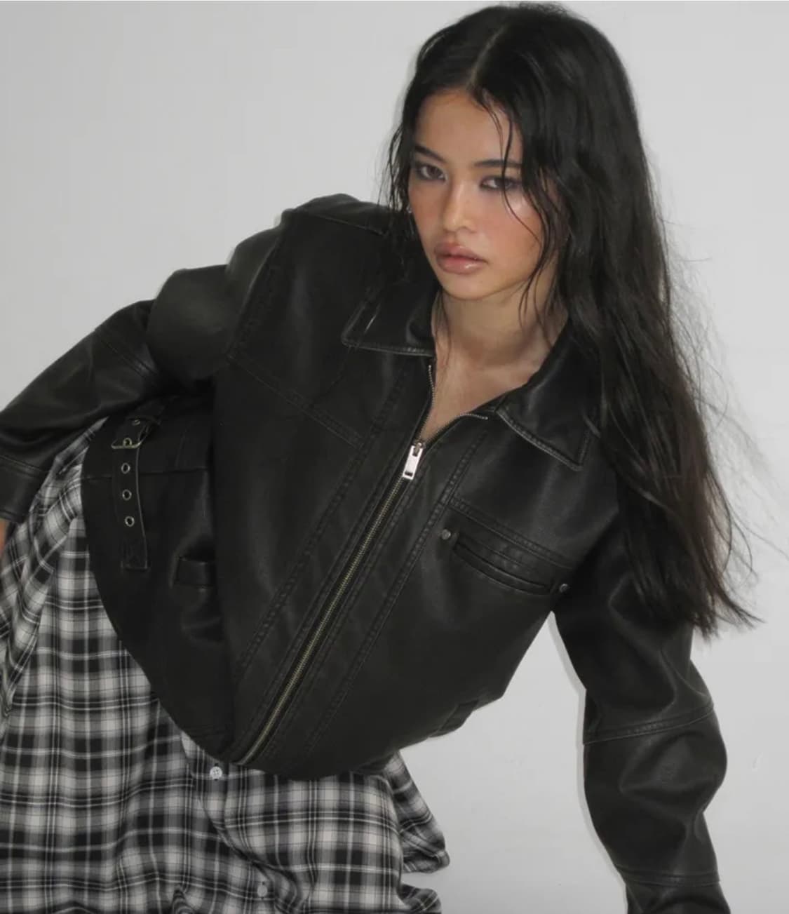 블랙업 쿠다 워싱 레더자켓 상품이미지1