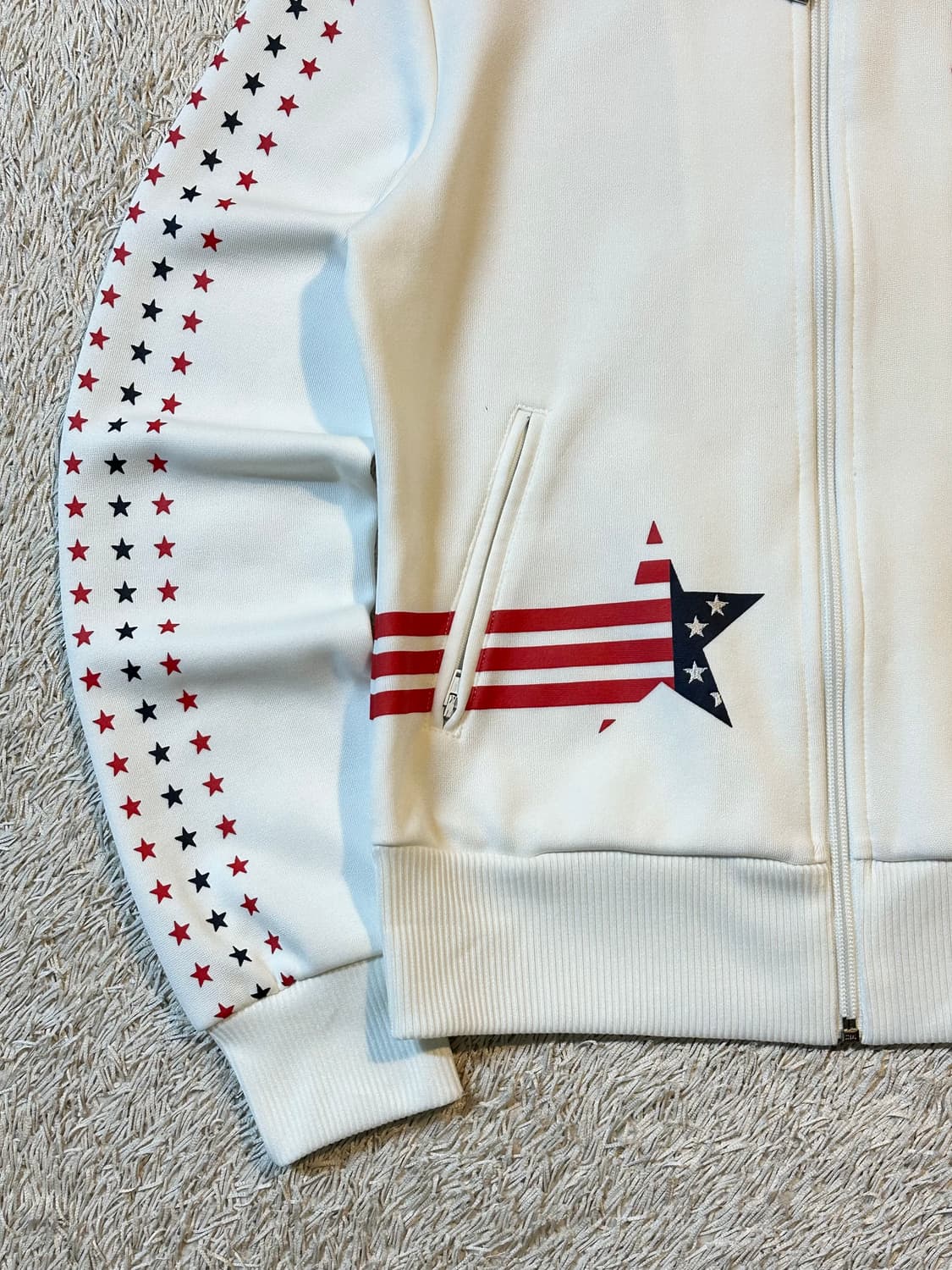 대장급) 아디다스 USA 성조기 후드 트랙탑 져지 화이트 상품이미지3