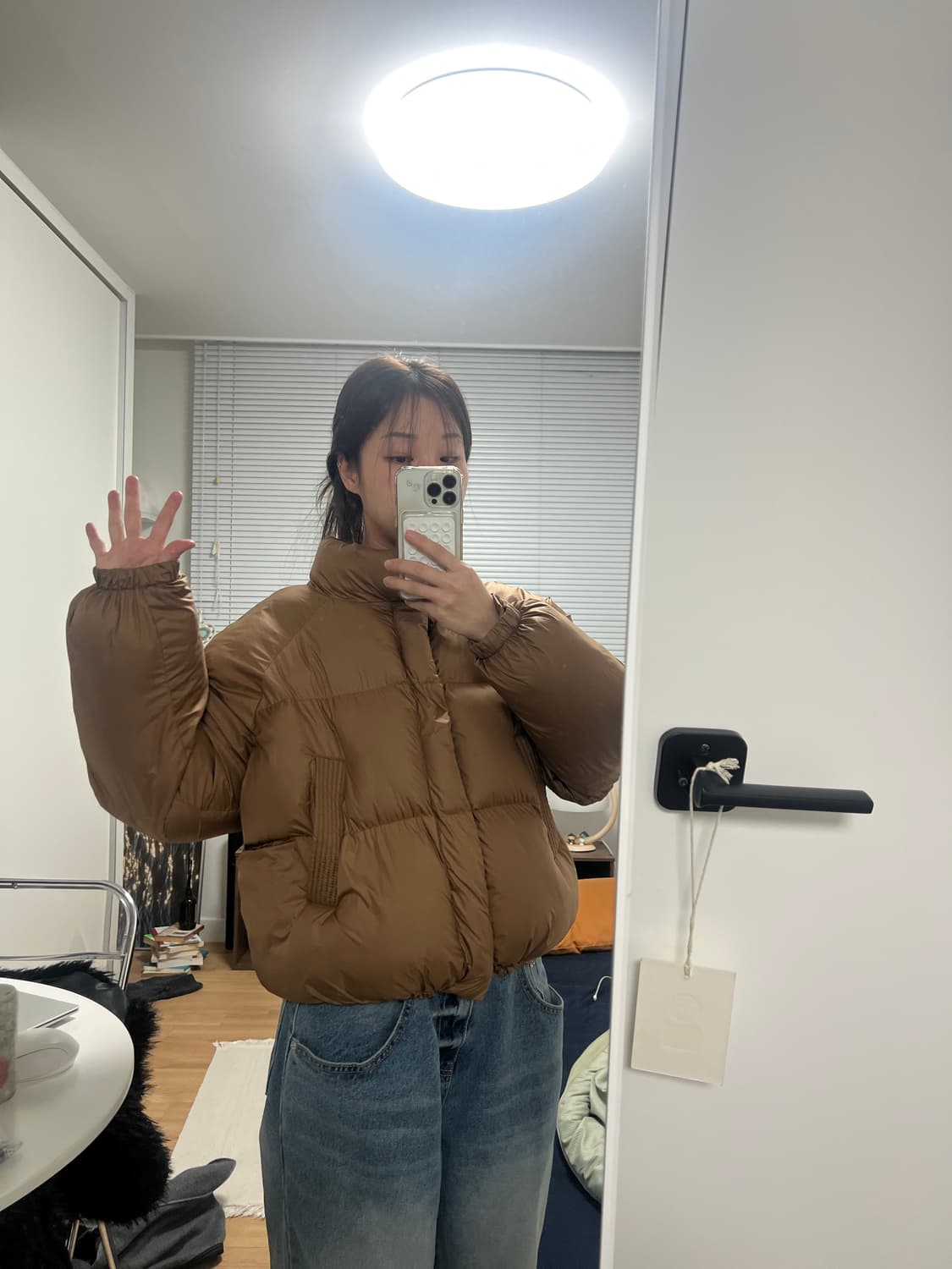 카멜색 패딩 상품이미지3