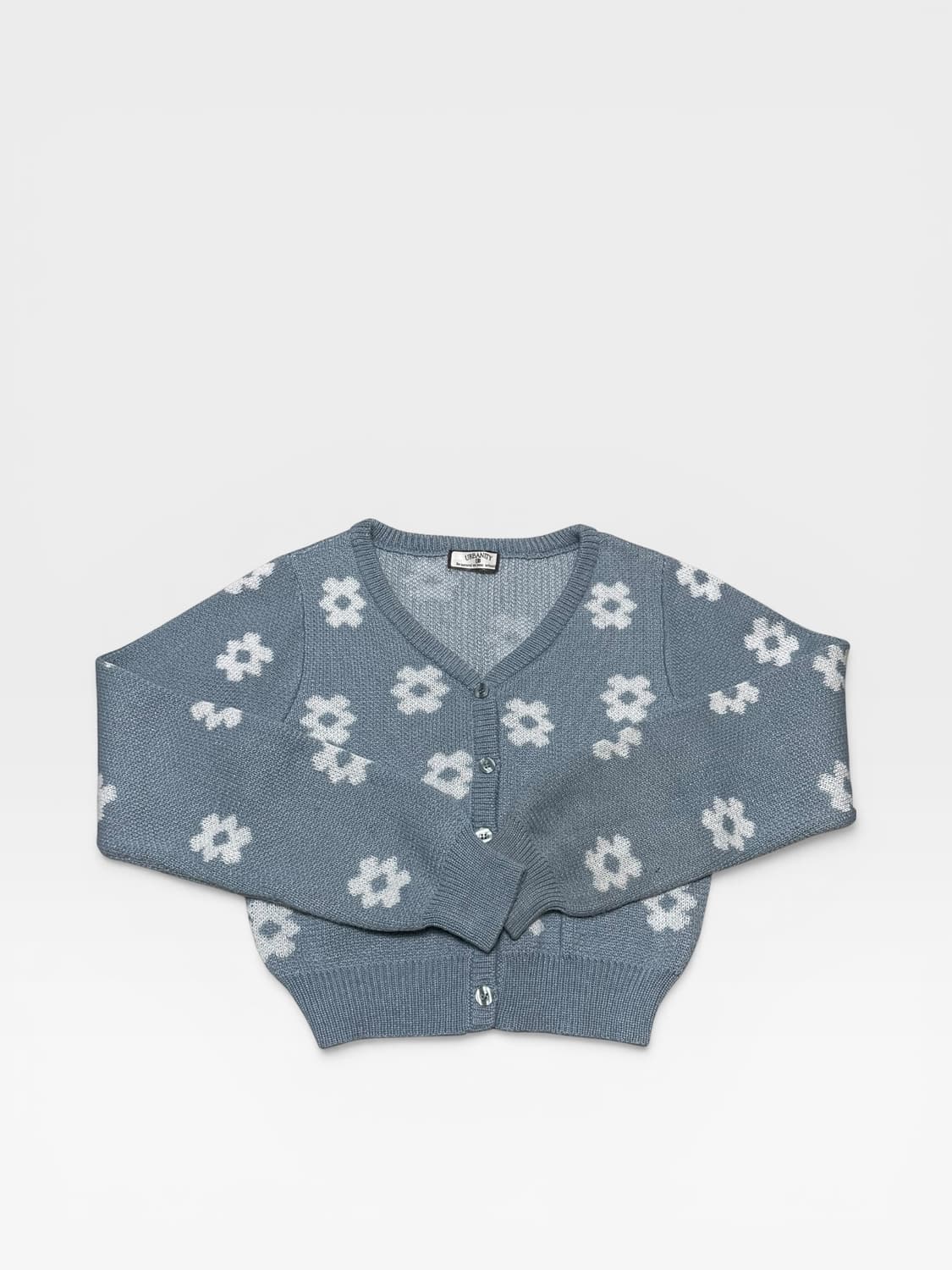 JP vtg - 플라워 패턴 니트 가디건 (XS - S 추천) 상품이미지1