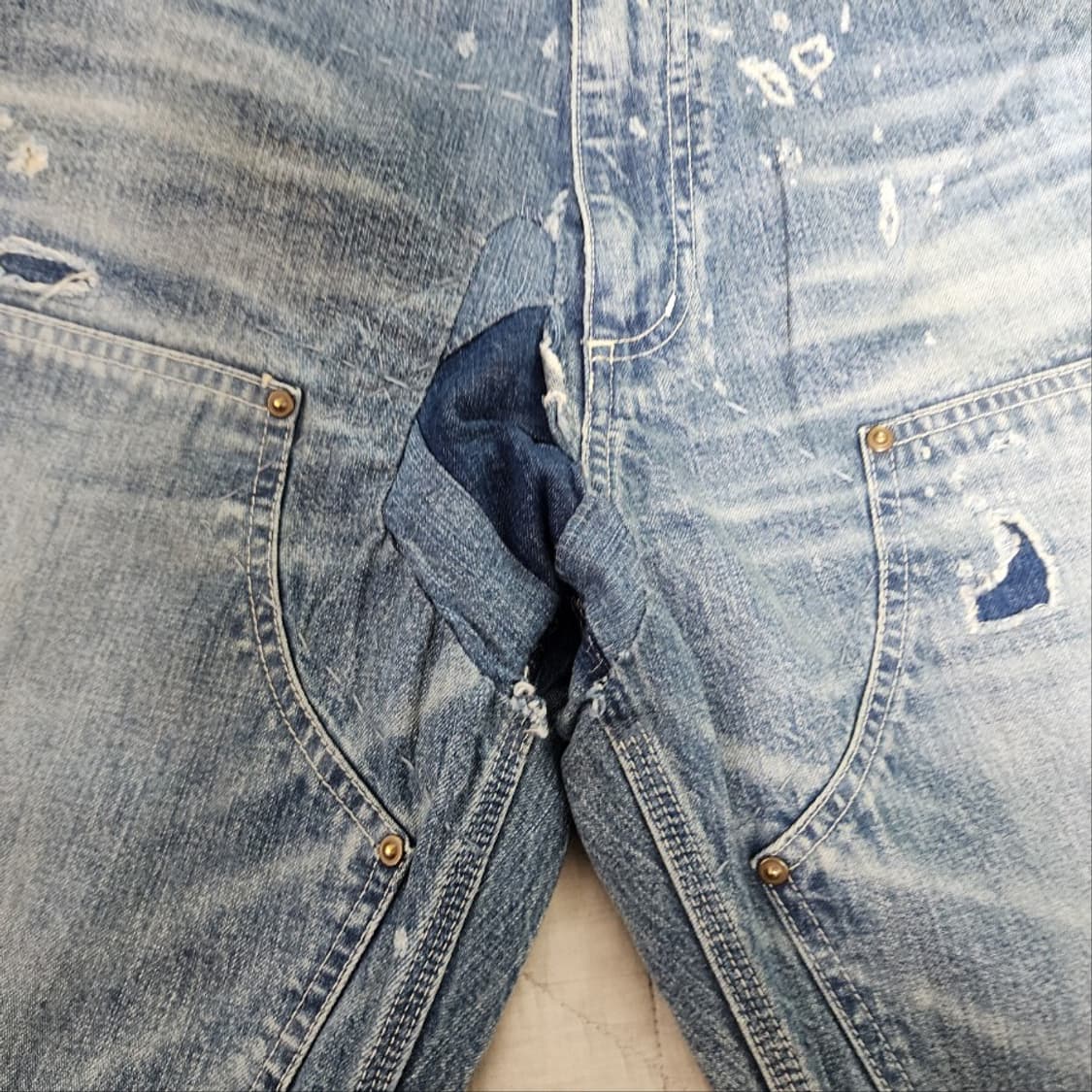 [M] 세인트미카엘 24aw 더블니 플레어 데님 상품이미지5
